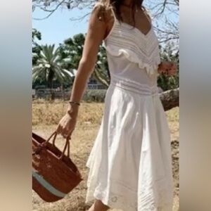 NWT Zadig & Voltaire Rikki Ruffle Lace Dress ( Ivory Cream ) Size Large $398